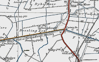 Old map of Beezling Fen in 1920