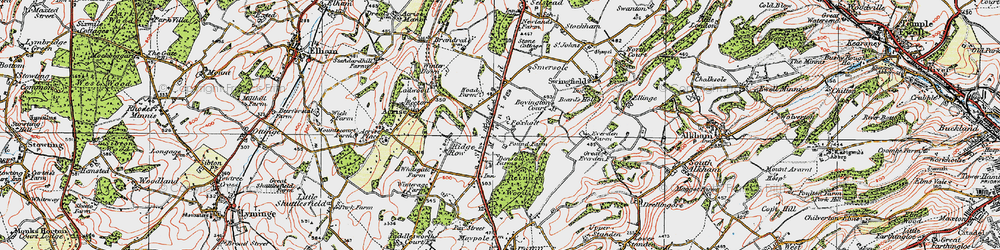 Old map of Swingfield Minnis in 1920