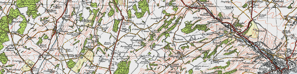 Old map of Swingfield Street in 1920