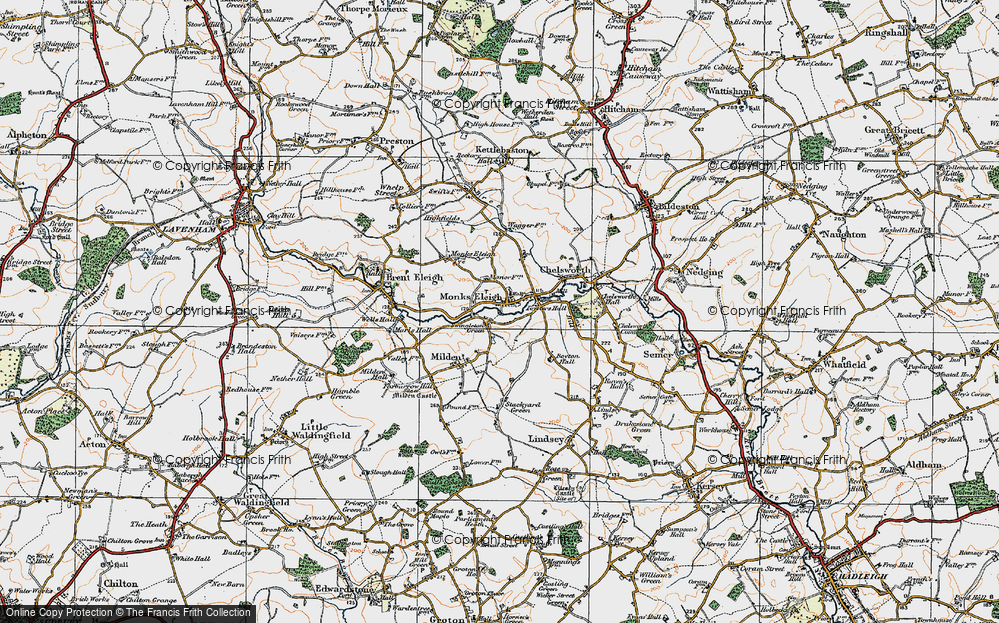Old Map of Swingleton Green, 1921 in 1921