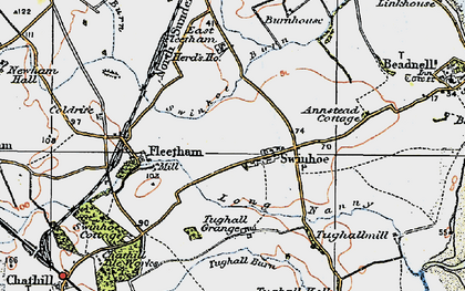 Old map of Swinhoe in 1926
