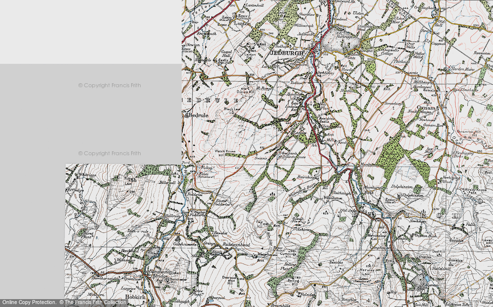Old Map of Historic Map covering Wester Fodderlee in 1926