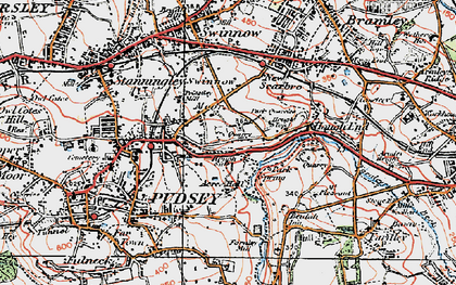 Old map of Swinnow Moor in 1925