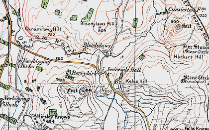Old map of Bloodylaws Hill in 1926