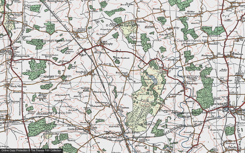 Old Map of Swinstead, 1922 in 1922
