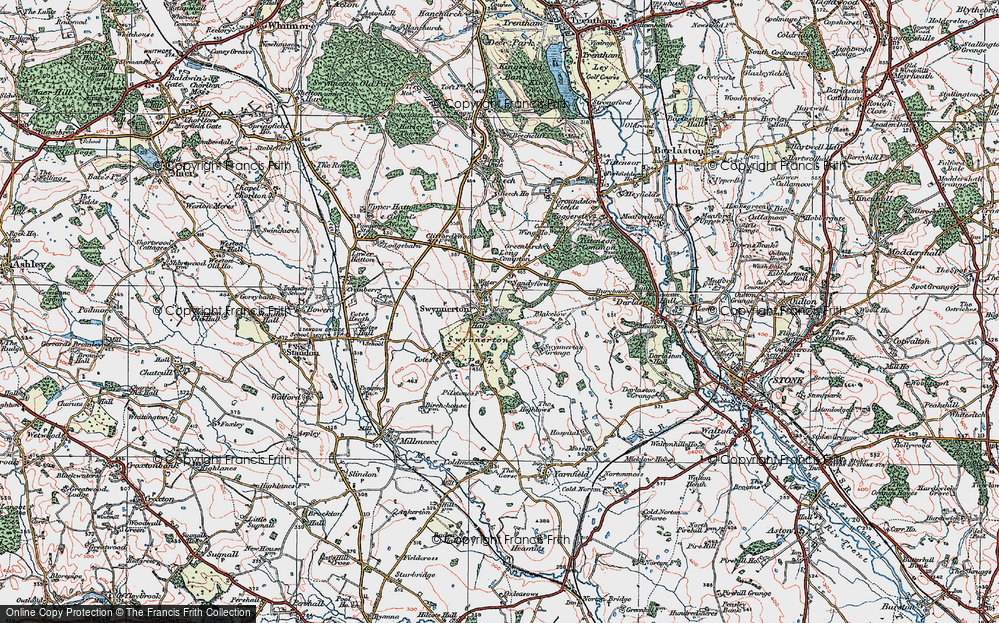 Old Map of Swynnerton, 1921 in 1921