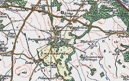 Old map of Swynnerton in 1921