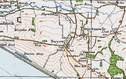 Old map of Berwick in 1919