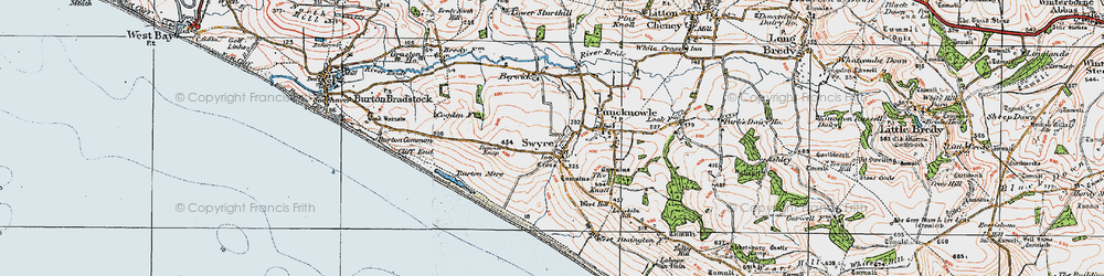 Old map of Swyre in 1919