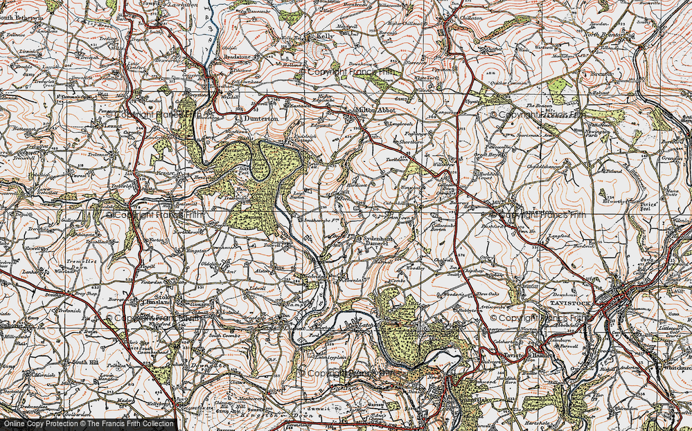 Old Map of Historic Map covering Beckadon in 1919