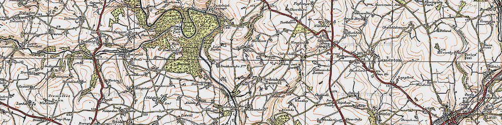 Old map of Sydenham Damerel in 1919