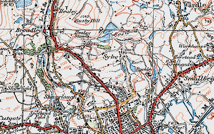 Old map of Syke in 1924