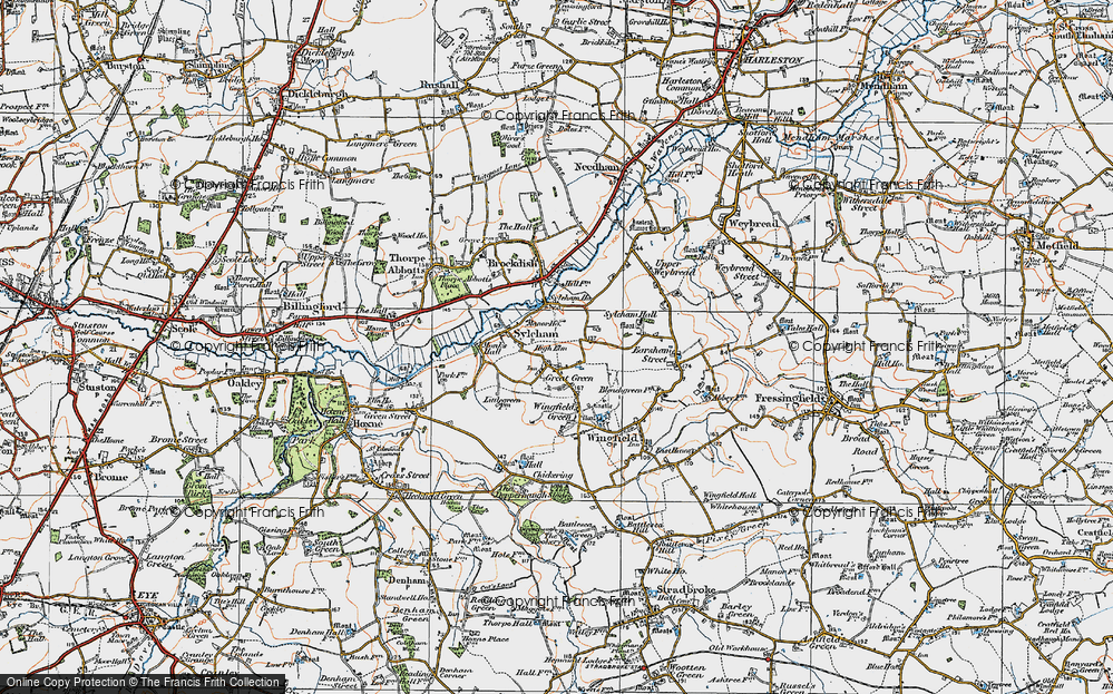 Old Map of Syleham, 1921 in 1921