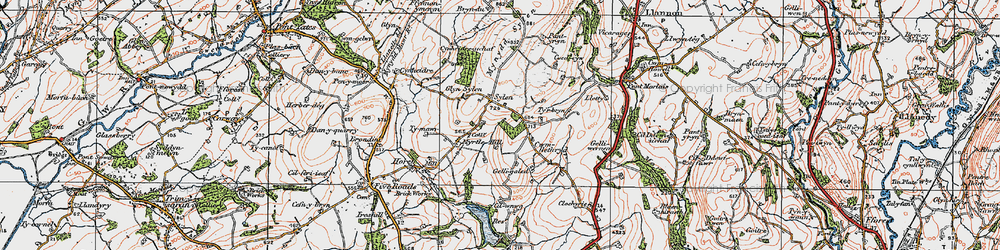 Old map of Ystradfai in 1923