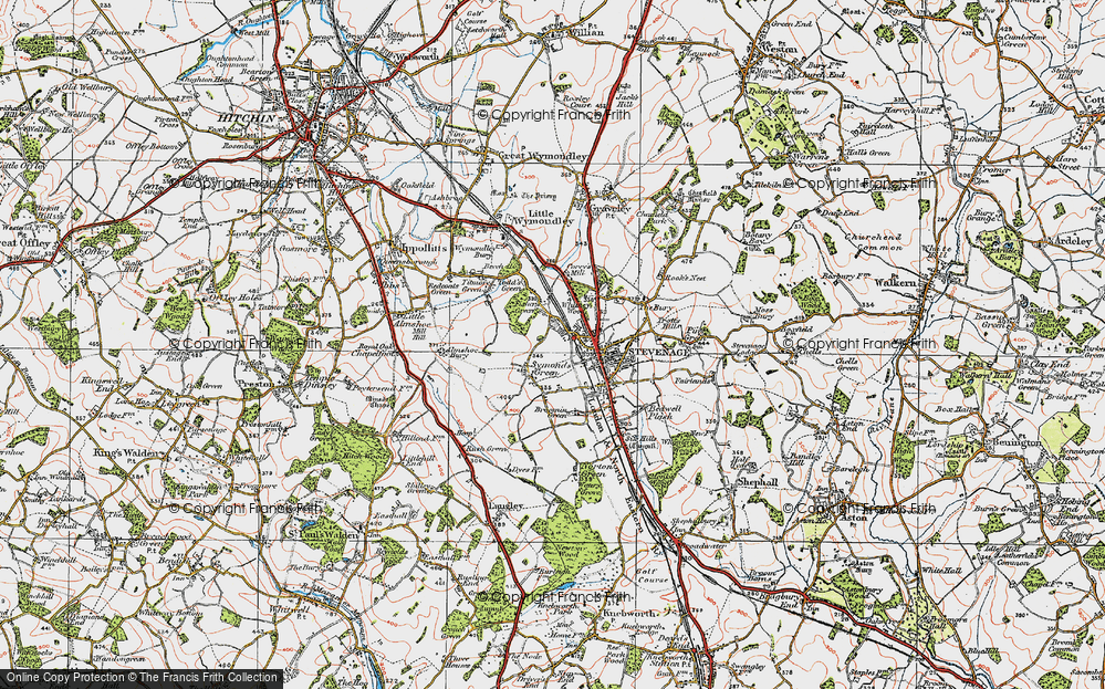 Old Map of Symonds Green, 1920 in 1920