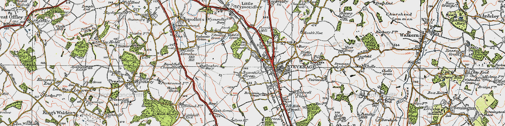 Old map of Symonds Green in 1920