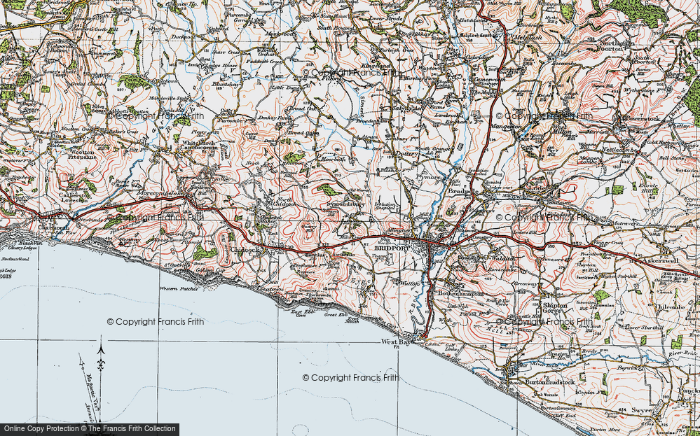Old Map of Symondsbury, 1919 in 1919
