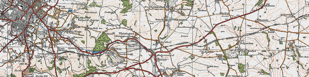 Old map of Syreford in 1919