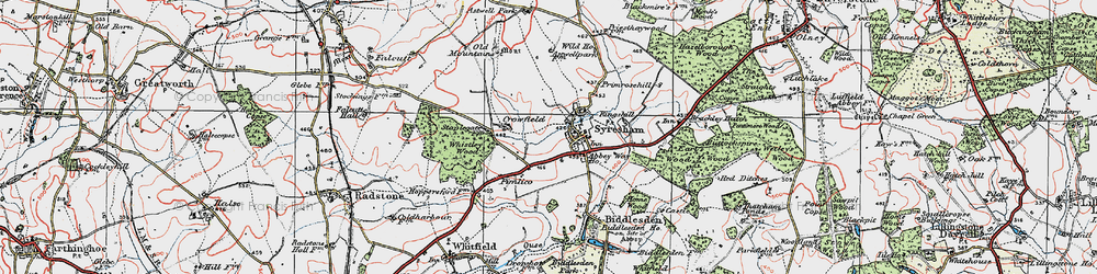 Old map of Brackley Hatch in 1919