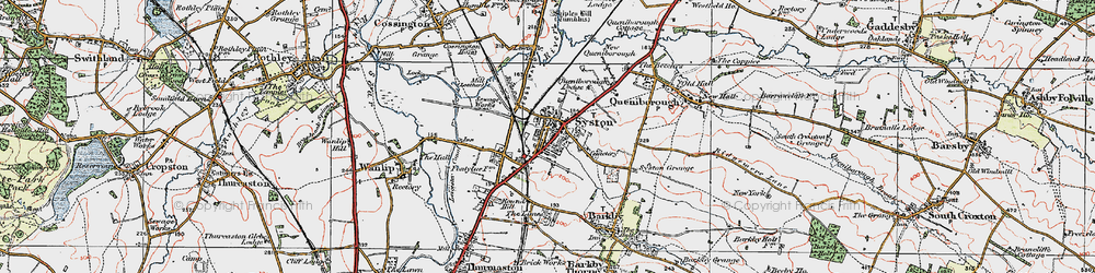 Old map of Syston in 1921