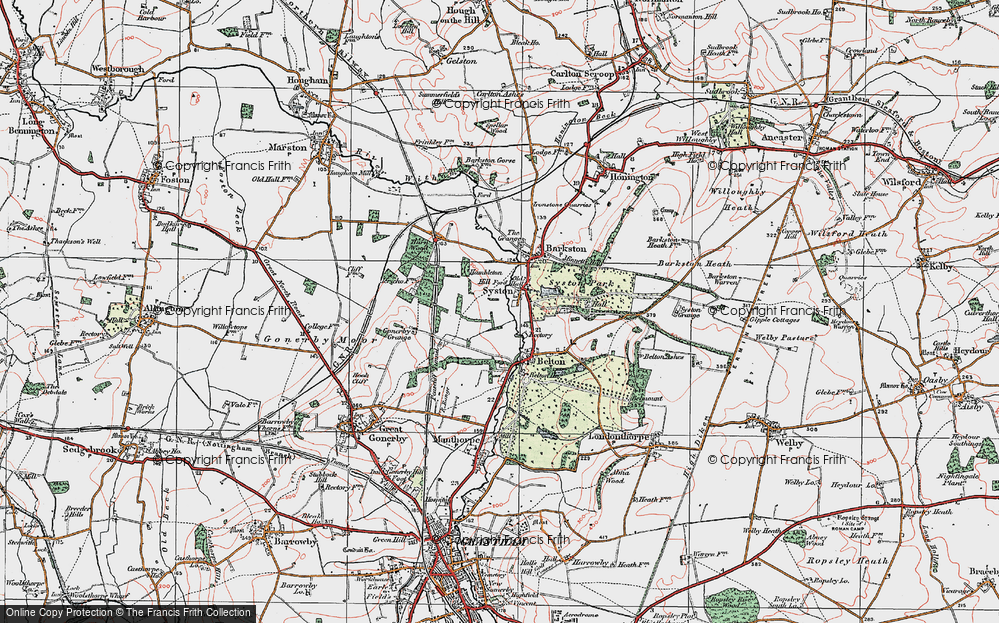 Old Map of Historic Map covering Bridgewater Ho in 1922