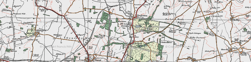 Old map of Syston in 1922