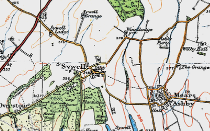 Old map of Sywell in 1919