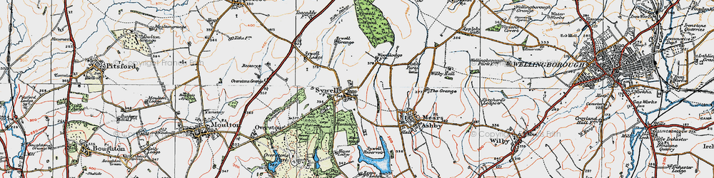 Old map of Sywell in 1919