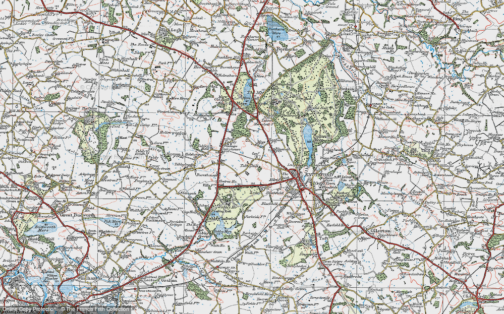 Old Map of Historic Map covering Knutsford Service Area in 1923
