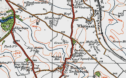 Old map of Tachbrook Mallory in 1919