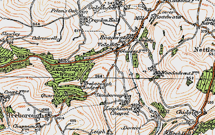 Old map of Langridge Wood in 1919