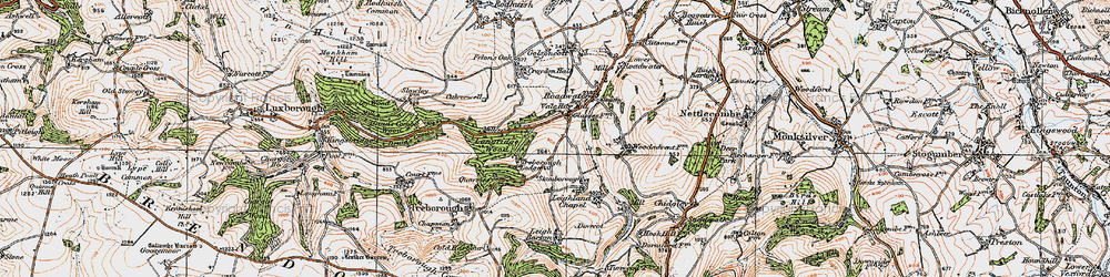 Old map of Langridge Wood in 1919