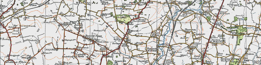 Old map of Tacolneston in 1922