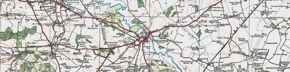 Old map of Tadcaster in 1925