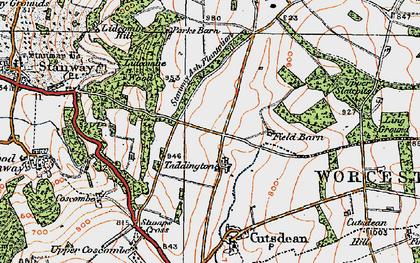 Old map of Taddington in 1919