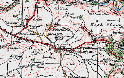 Old map of Taddington in 1923