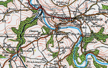 Old map of Taddiport in 1919