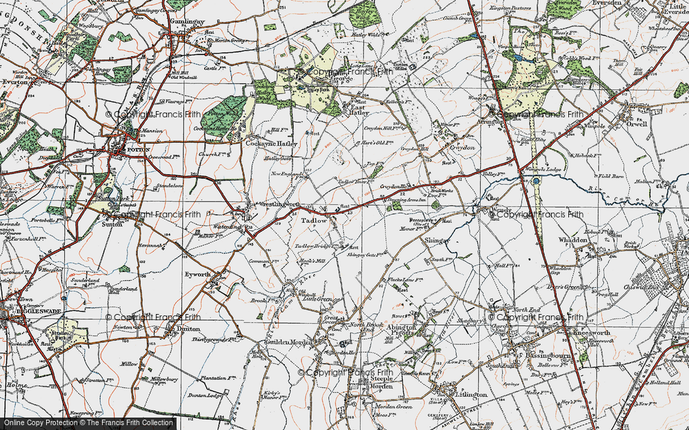 Old Map of Tadlow, 1919 in 1919