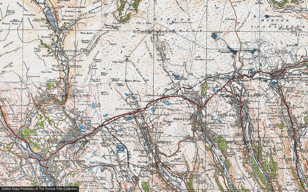 Old Map of Tafarnaubach, 1919 in 1919