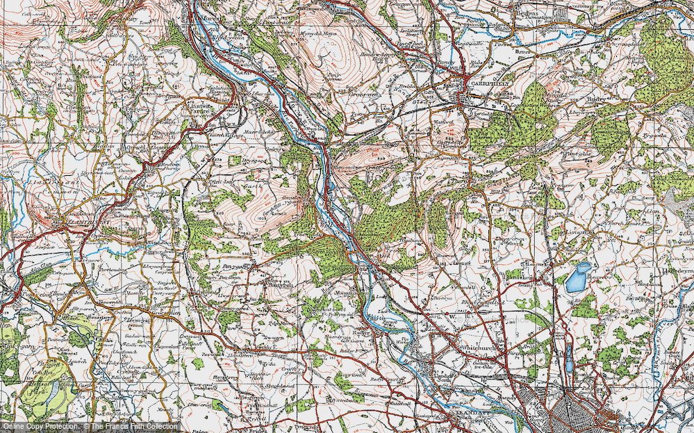 Old Map of Taffs Well, 1919 in 1919