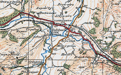 Old map of Tafolwern in 1921