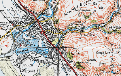 Old map of Taibach in 1922