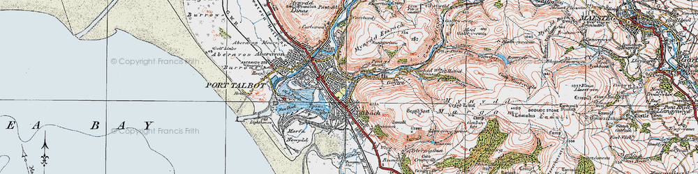 Old map of Taibach in 1922