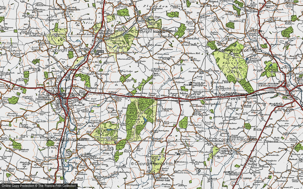 Old Map of Takeley Street, 1919 in 1919