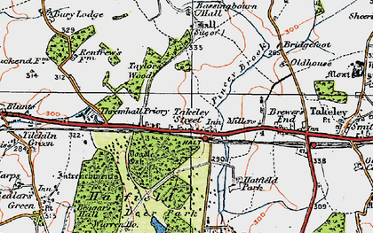 Old map of Takeley Street in 1919