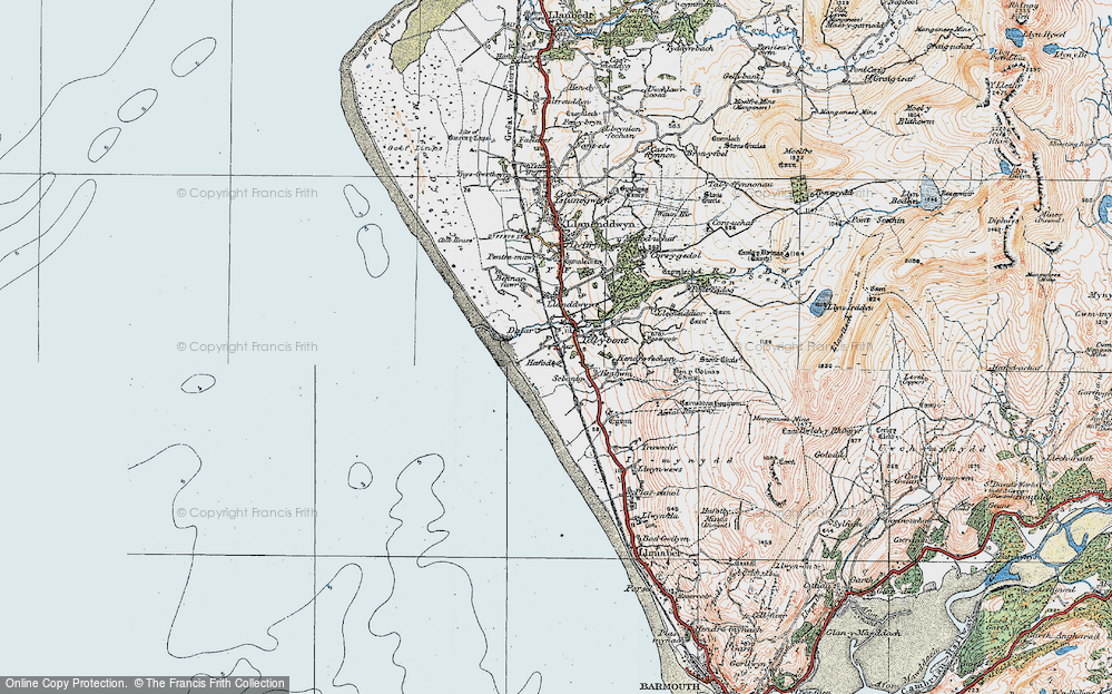 Old map of Tal-y-bont, Gwynedd