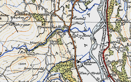 Old map of Tal-y-bont in 1922