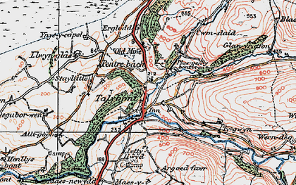 Old map of Tynrhelyg in 1922