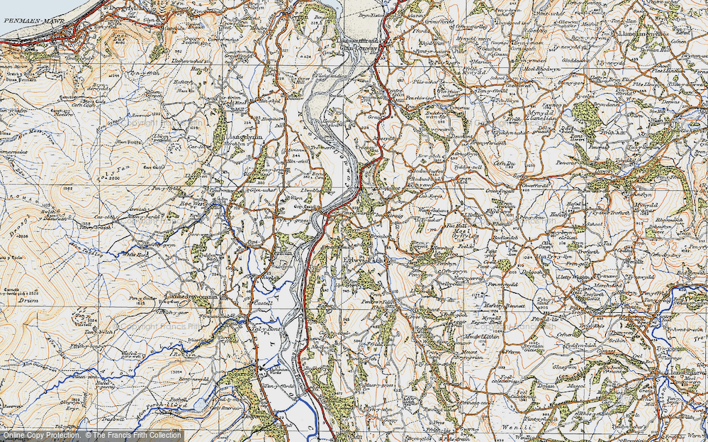 Old Map of Tal-y-cafn, 1922 in 1922