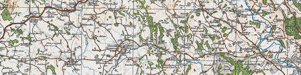 Old map of Tal-y-coed in 1919